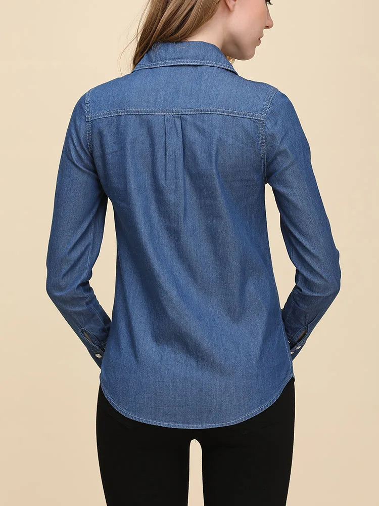 Serenna Denim Shirt - Tijdloze Essential