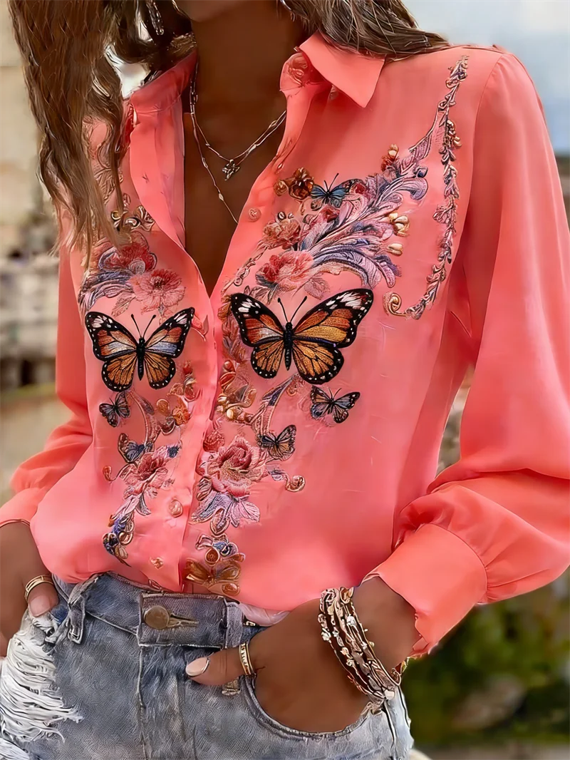 Mariposa Bloom Blouse - Opvallende Print met Elegante Flair