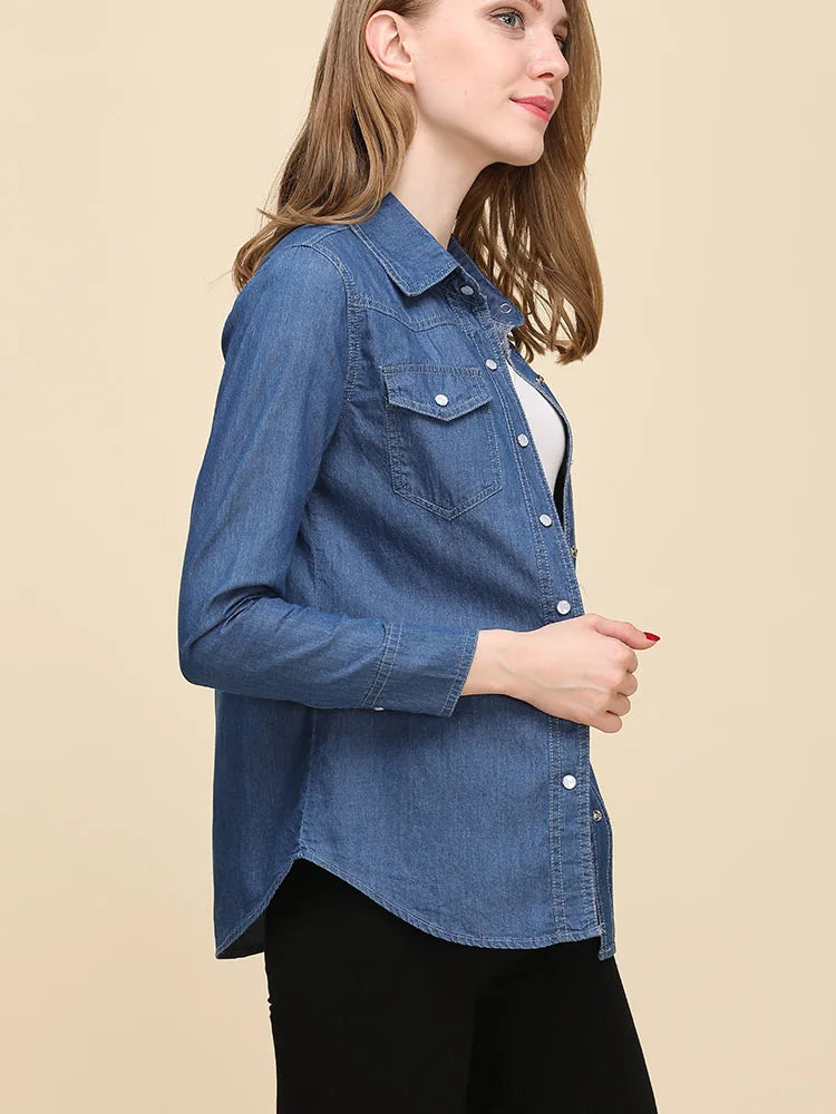 Serenna Denim Shirt - Tijdloze Essential