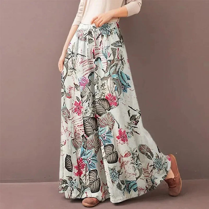 Sylvae Pant – wide leg broek met botanische print