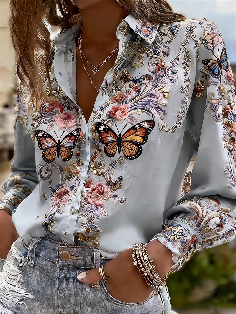 Mariposa Bloom Blouse - Opvallende Print met Elegante Flair