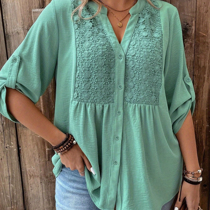 Serenna Lace Blouse - Luchtige Elegantie met Vrouwelijke Kantdetails
